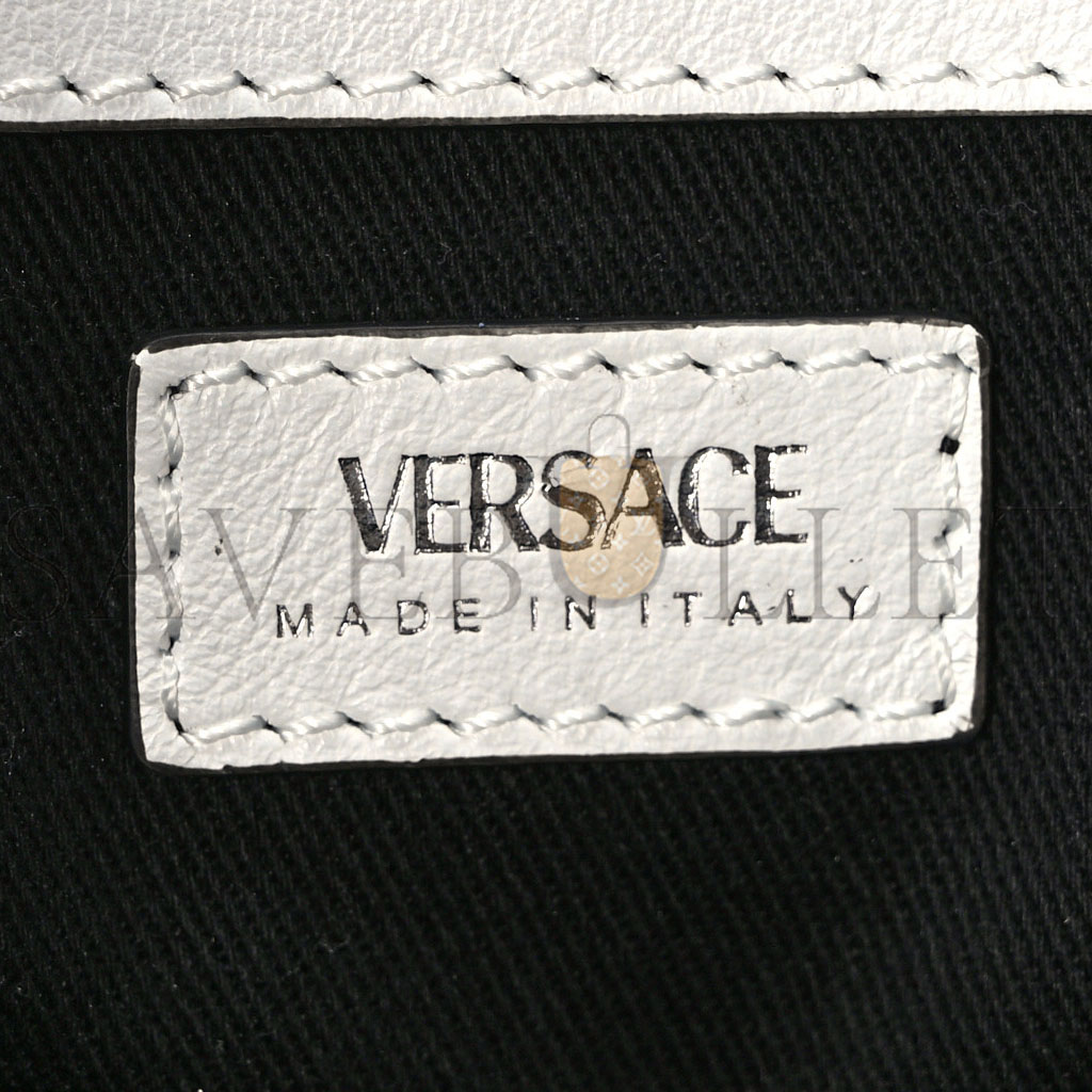 VERSACE CALFSKIN MEDIUM REPEAT ZIP HOBO OPTICAL WHITE  (30*22*9cm)