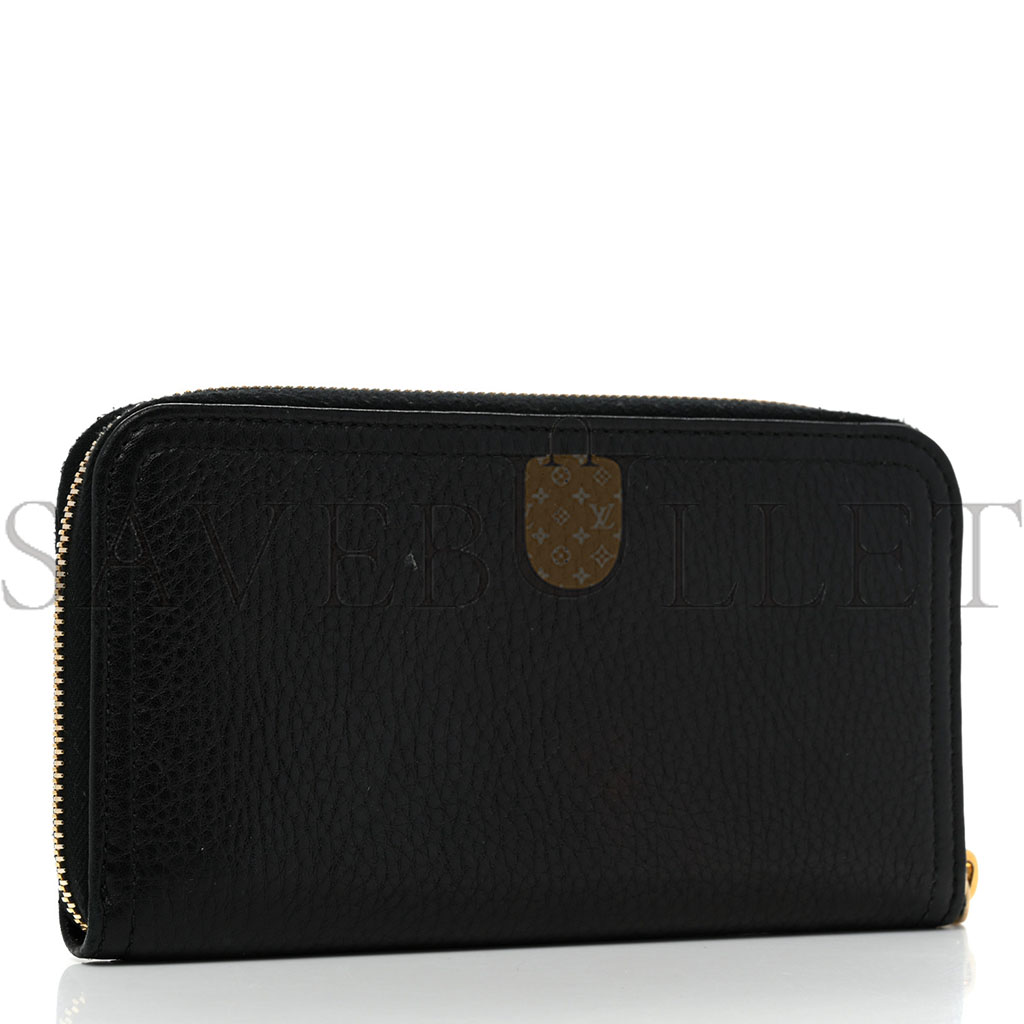 PRADA VITELLO DAINO ZIP AROUND WALLET BLACK (18*11*3cm)