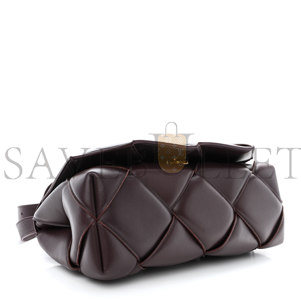 BOTTEGA VENETA NAPPA INTRECCIO PADDED TOP HANDLE SHOULDER BAG GRAPE  (30*16*10cm)