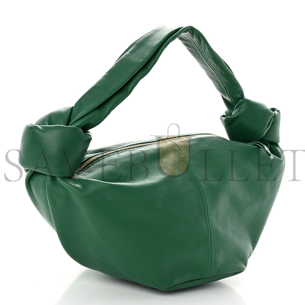 BOTTEGA VENETA NAPPA MINI DOUBLE KNOT BAG RACING GREEN  (28*15*14cm)