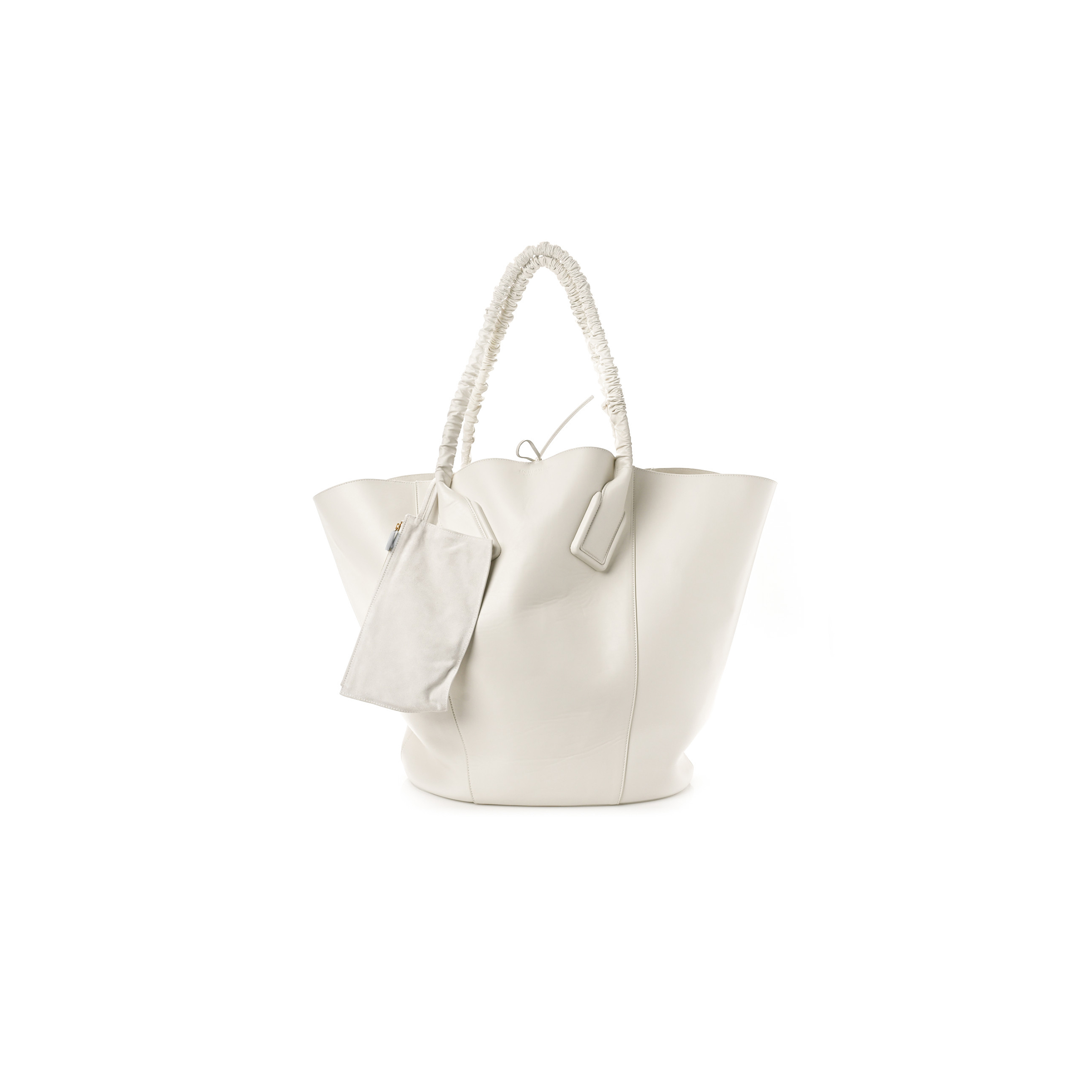 BOTTEGA VENETA FRENCH CALFSKIN LARGE BASKET TOTE WHITE  (44*37*22cm)