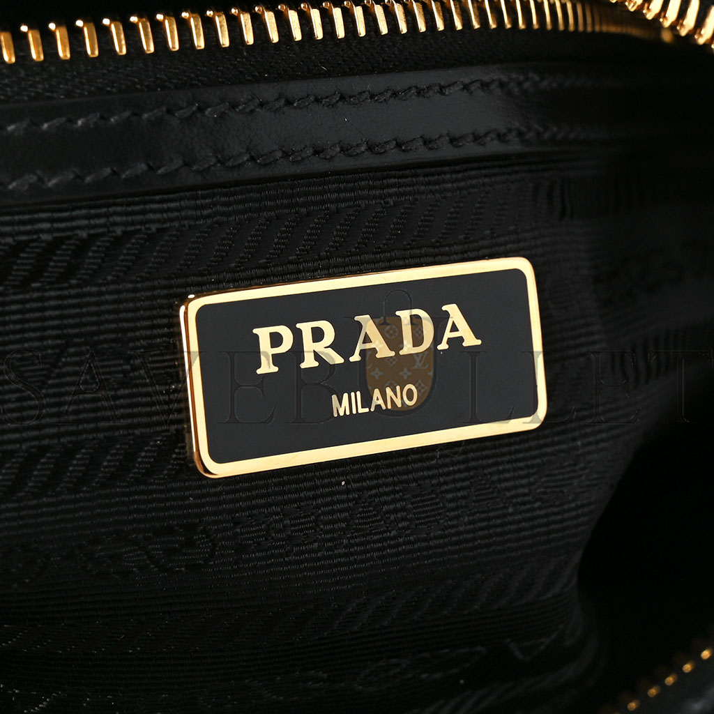 PRADA JACQUARD LOGO CAMERA BAG BLACK (23*15*8cm)