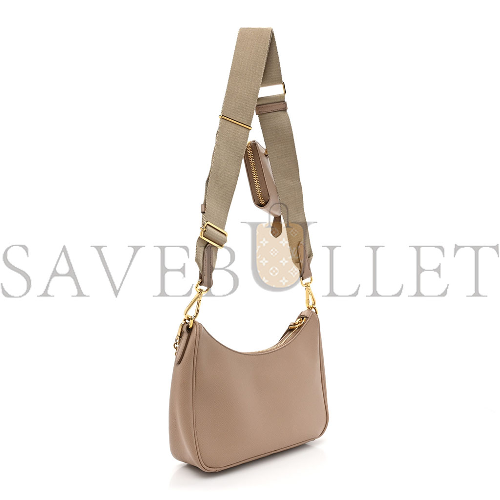 PRADA SAFFIANO RE-EDITION 2005 SHOULDER BAG CAMMEO BEIGE (22*18*6cm)