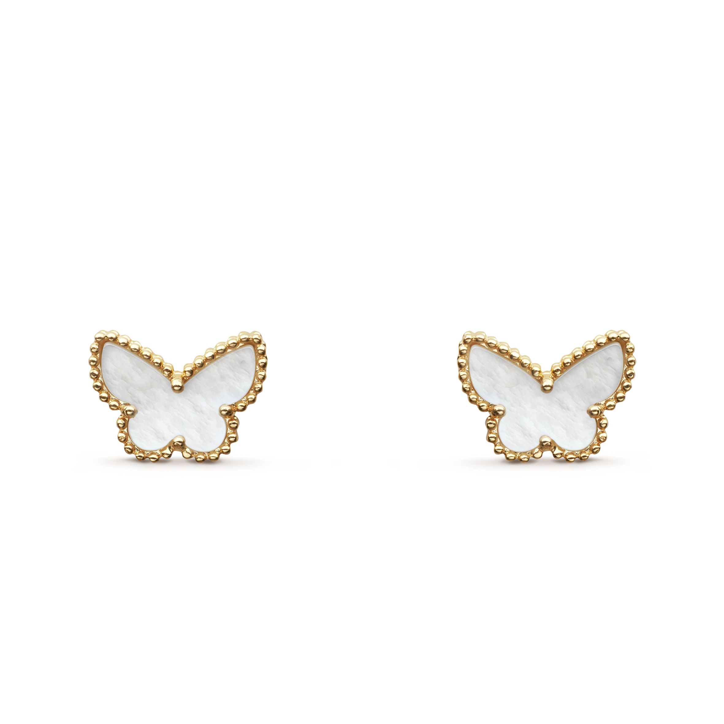 VAN CLEEF ARPELS SWEET ALHAMBRA BUTTERFLY EARSTUDS - YELLOW GOLD, MOTHER-OF-PEARL  VCARN5JM00