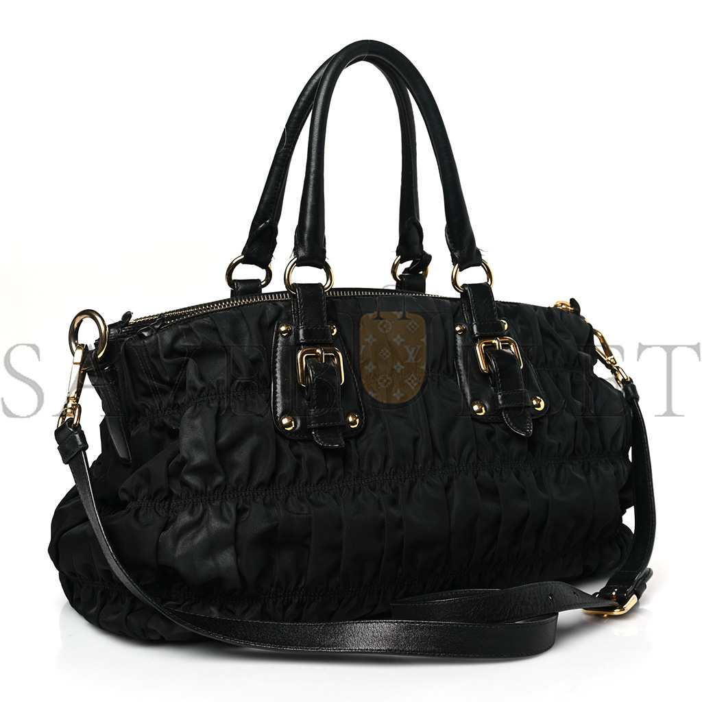 PRADA TESSUTO NYLON GAUFRE TOTE BLACK (34*26*17cm)