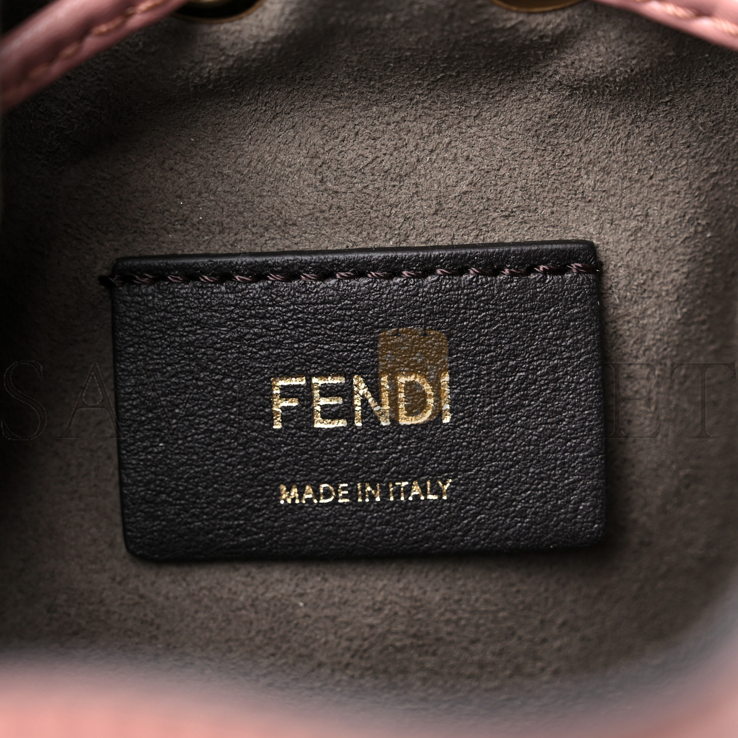 FENDI VITELLO LIBERTY F IS FENDI STUDDED MINI MON TRESOR BUCKET BAG ENGLISH ROSE (18*12*10cm)