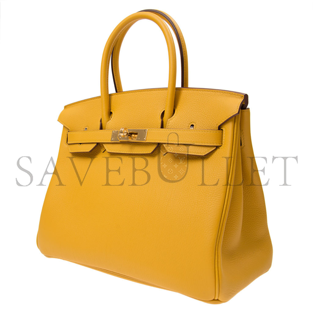 HERMES BIRKIN 35 TOGO LEATHER CALFSKIN AMBER GOLD BUCKLE BAG BK309DTGGP (35*28*18cm)