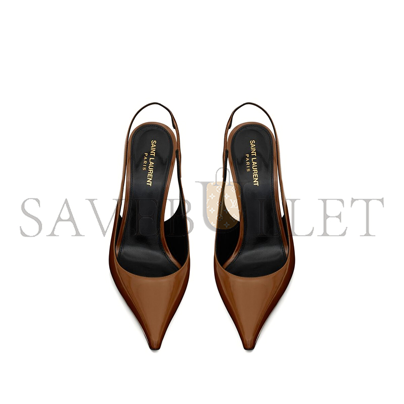 YSL VENDOME SLINGBACK PUMPS IN GLAZED LEATHER 755208AAAZY2211