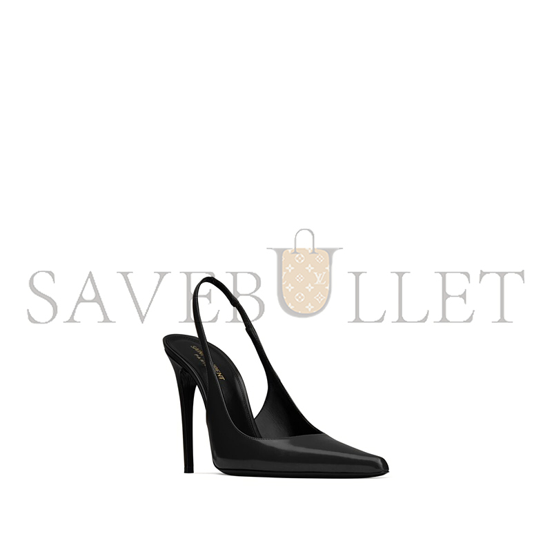 YSL VENDOME SLINGBACK PUMPS IN GLAZED LEATHER 755208AAAZY1000