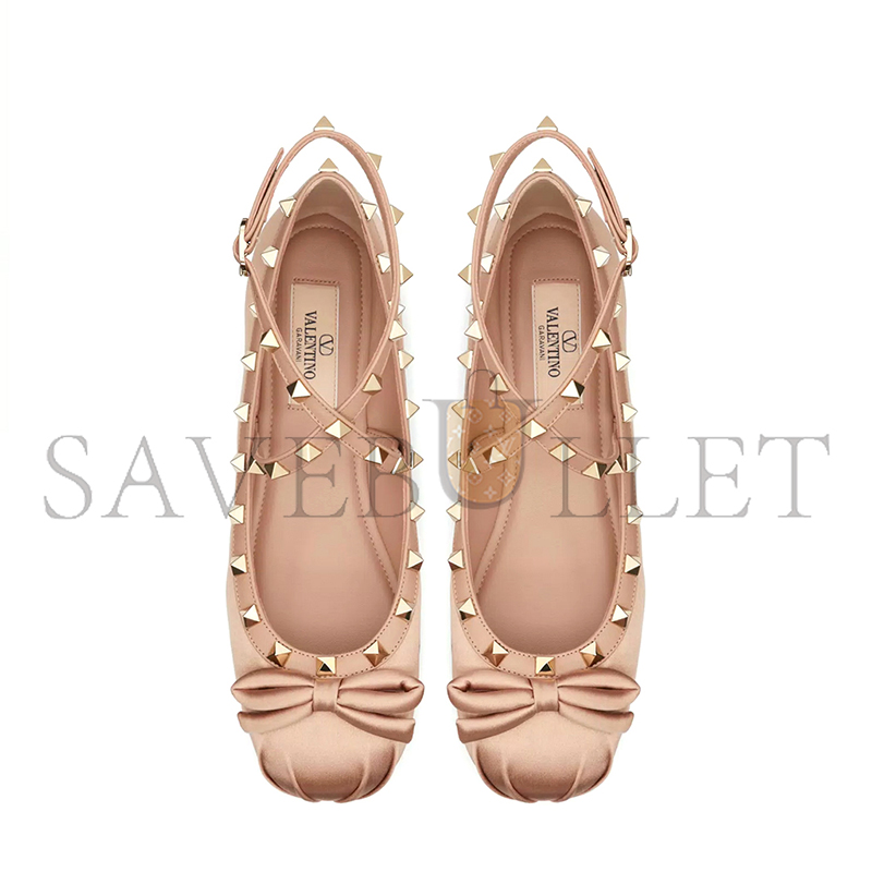 VALENTINO ROCKSTUD SATIN BALLERINA 4W2S0HB6SWH_GF9 VALENTINO ROCKSTUD SATIN BALLERINA 4W2S0HB6SWH_GF9
