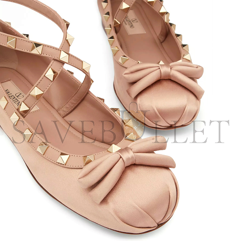 VALENTINO ROCKSTUD SATIN BALLERINA 4W2S0HB6SWH_GF9 VALENTINO ROCKSTUD SATIN BALLERINA 4W2S0HB6SWH_GF9