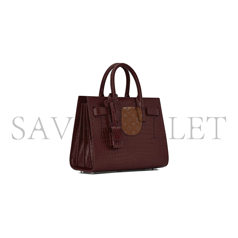 YSL SAC DE JOUR NANO BAG IN CROCODILE-EMBOSSED LEATHER 392035DND1N6475 (22*18*10.5cm)