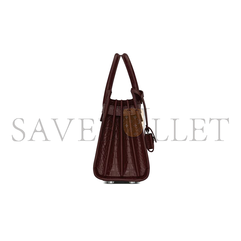 YSL SAC DE JOUR NANO BAG IN CROCODILE-EMBOSSED LEATHER 392035DND1N6475 (22*18*10.5cm)