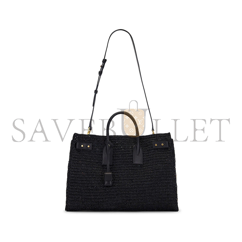 YSL SAC DE JOUR SUPPLE IN RAFFIA AND LEATHER-MEDIUM 751499GAADY1000 (41*28*13cm)