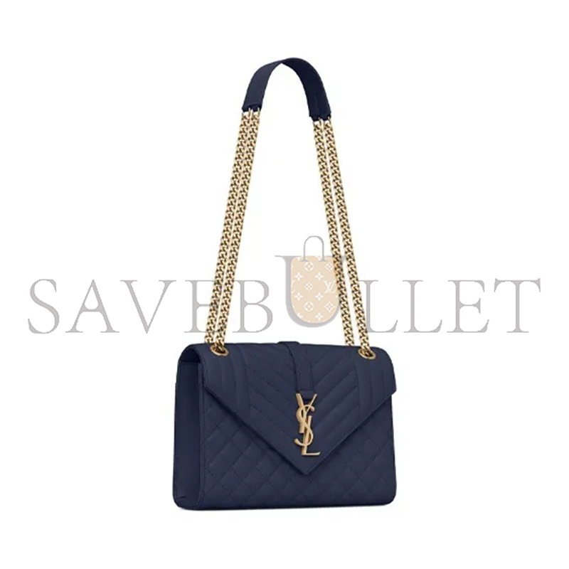 YSL ENVELOPE MEDIUM IN QUILTED GRAIN DE POUDRE EMBOSSED LEATHER 600185BOW914147 (24*17.5*6cm)
