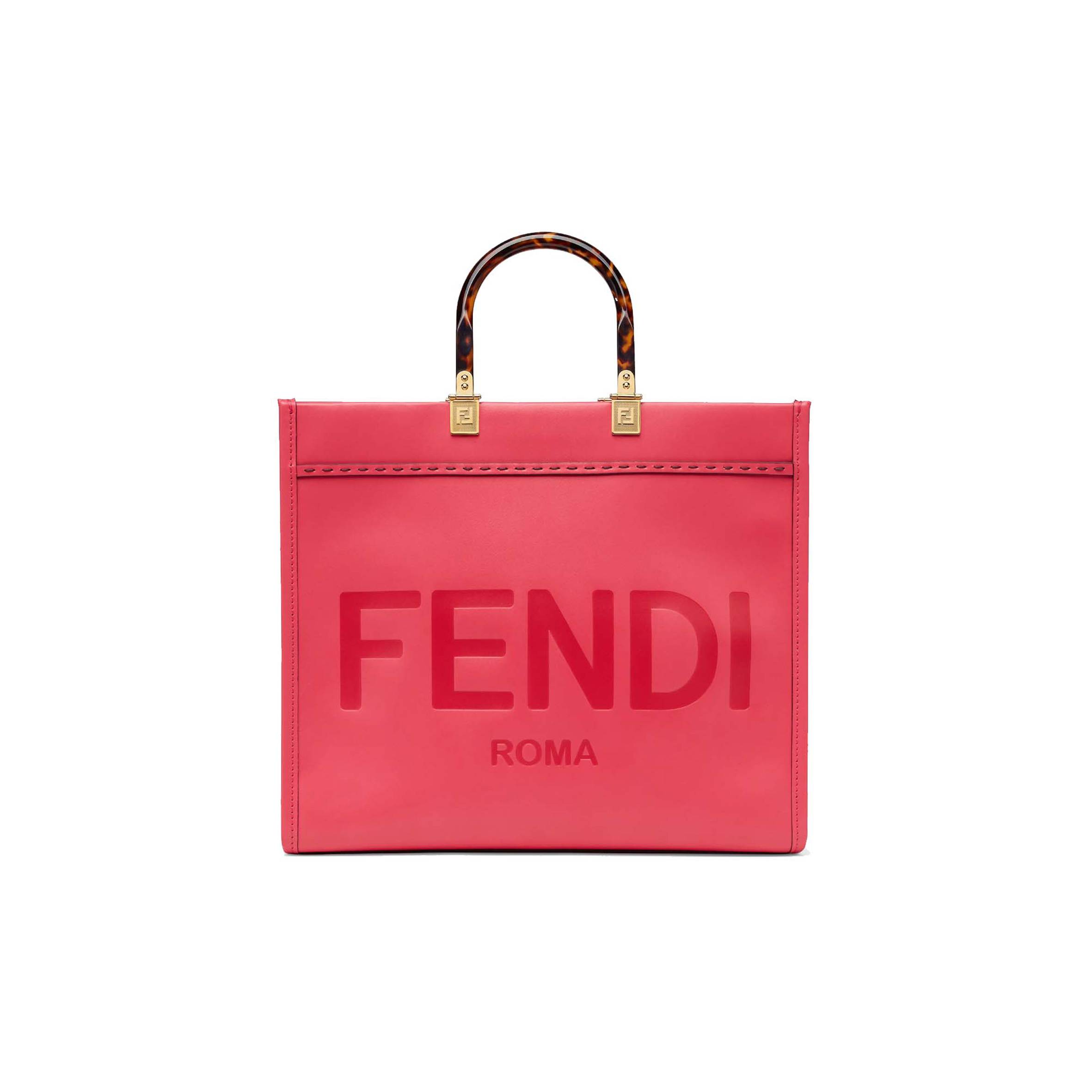 FENDI SUNSHINE MEDIUM - FUCHSIA LEATHER SHOPPER 8BH386ABVLF1HB7 (35*31*17cm)