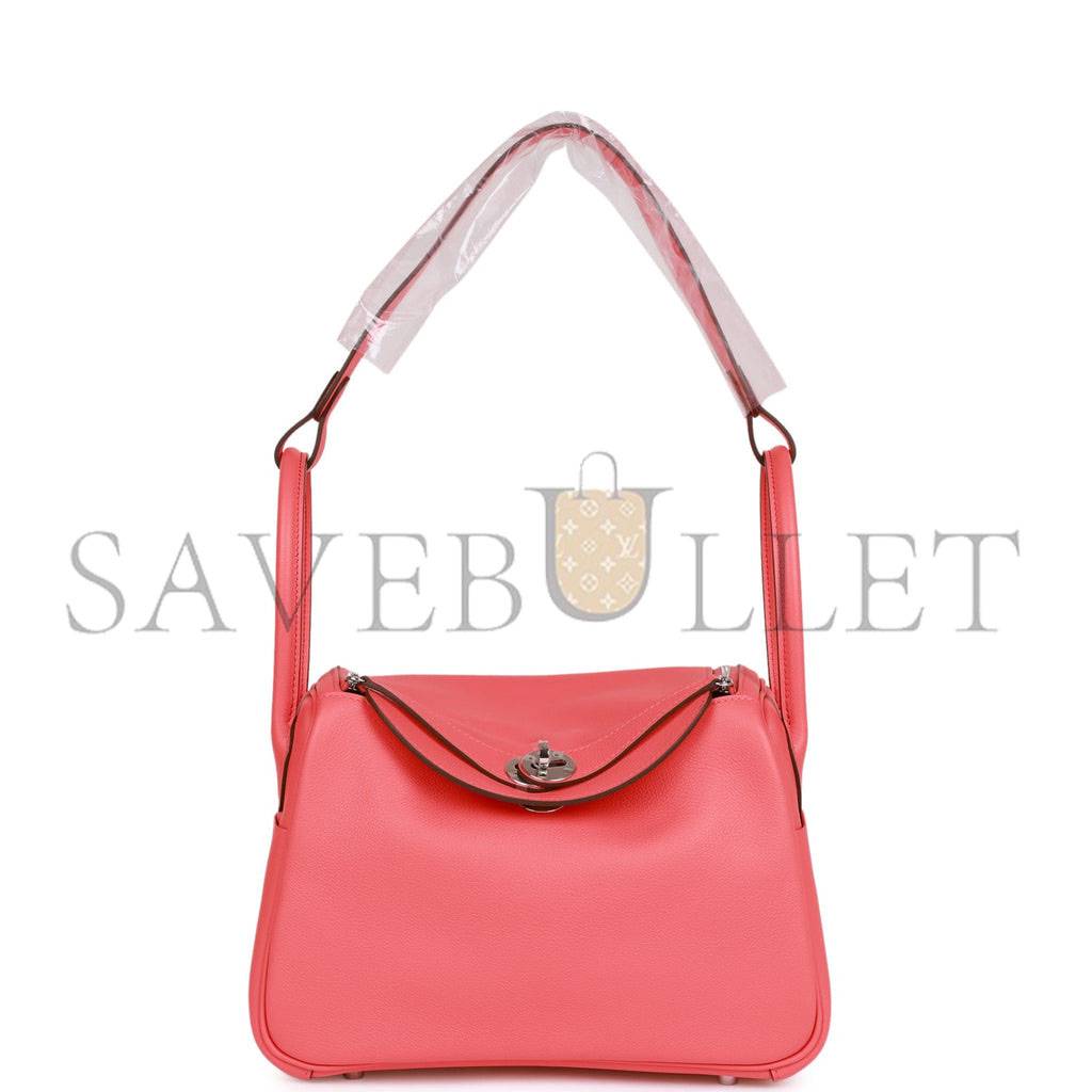 HERMES LINDY 26 ROSE TEXAS EVERCOLOR PALLADIUM HARDWARE(26*18*12cm)