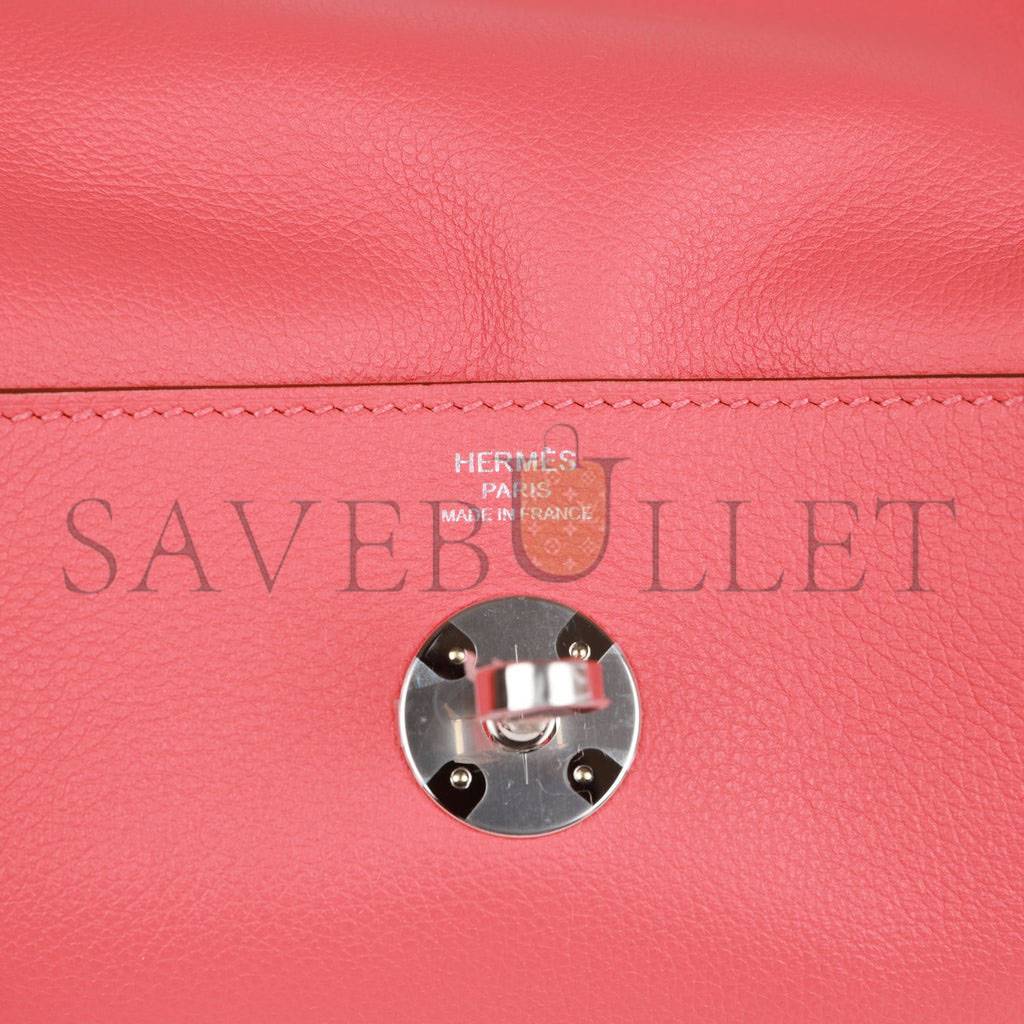 HERMES LINDY 26 ROSE TEXAS EVERCOLOR PALLADIUM HARDWARE(26*18*12cm)