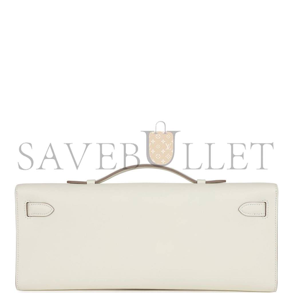 HERMES KELLY CUT MUSHROOM SWIFT PALLADIUM HARDWARE (30*12*3cm)