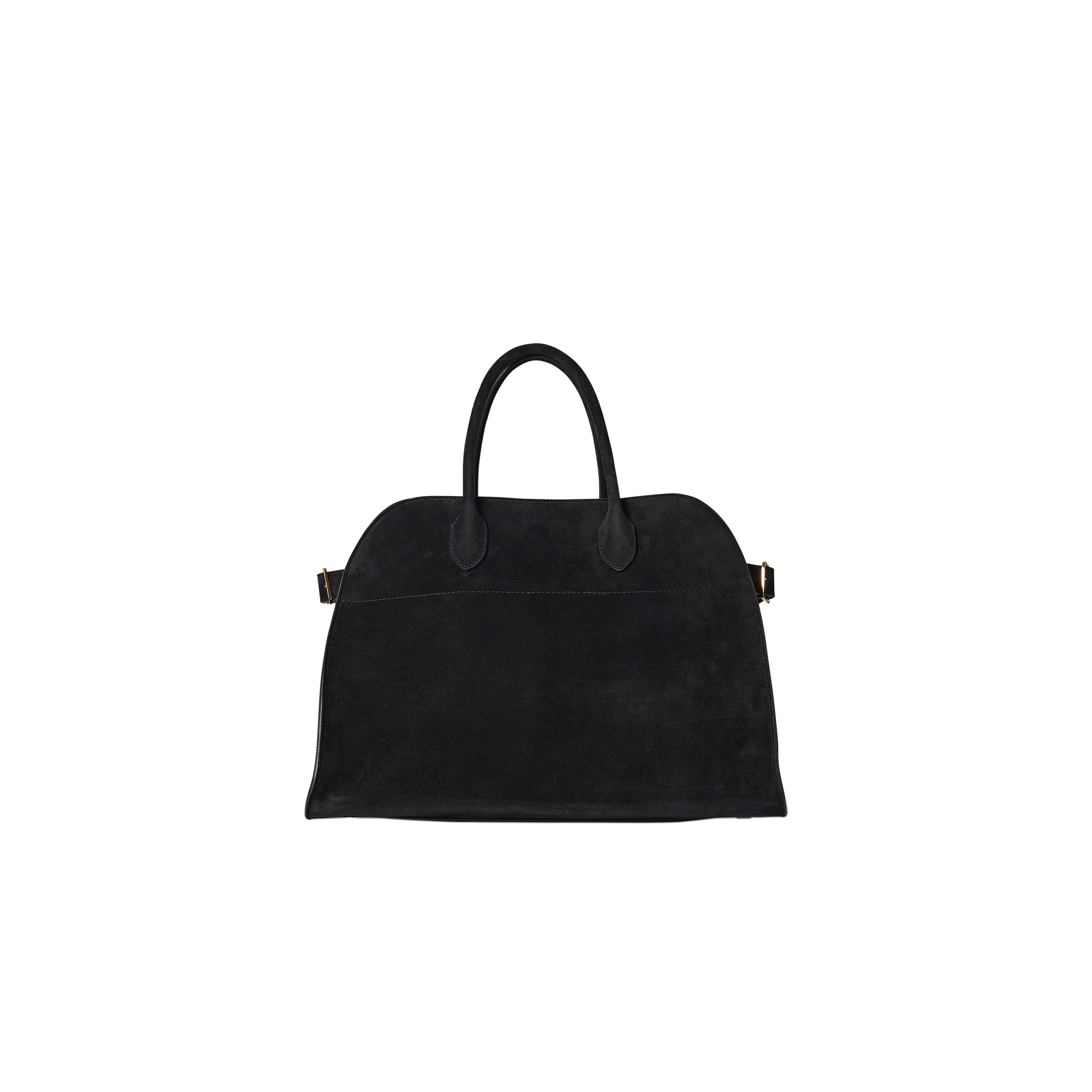 THE ROW SOFT MARGAUX 15 BAG IN SUEDE BLACK W1255L25BLSG (38*28*23cm)