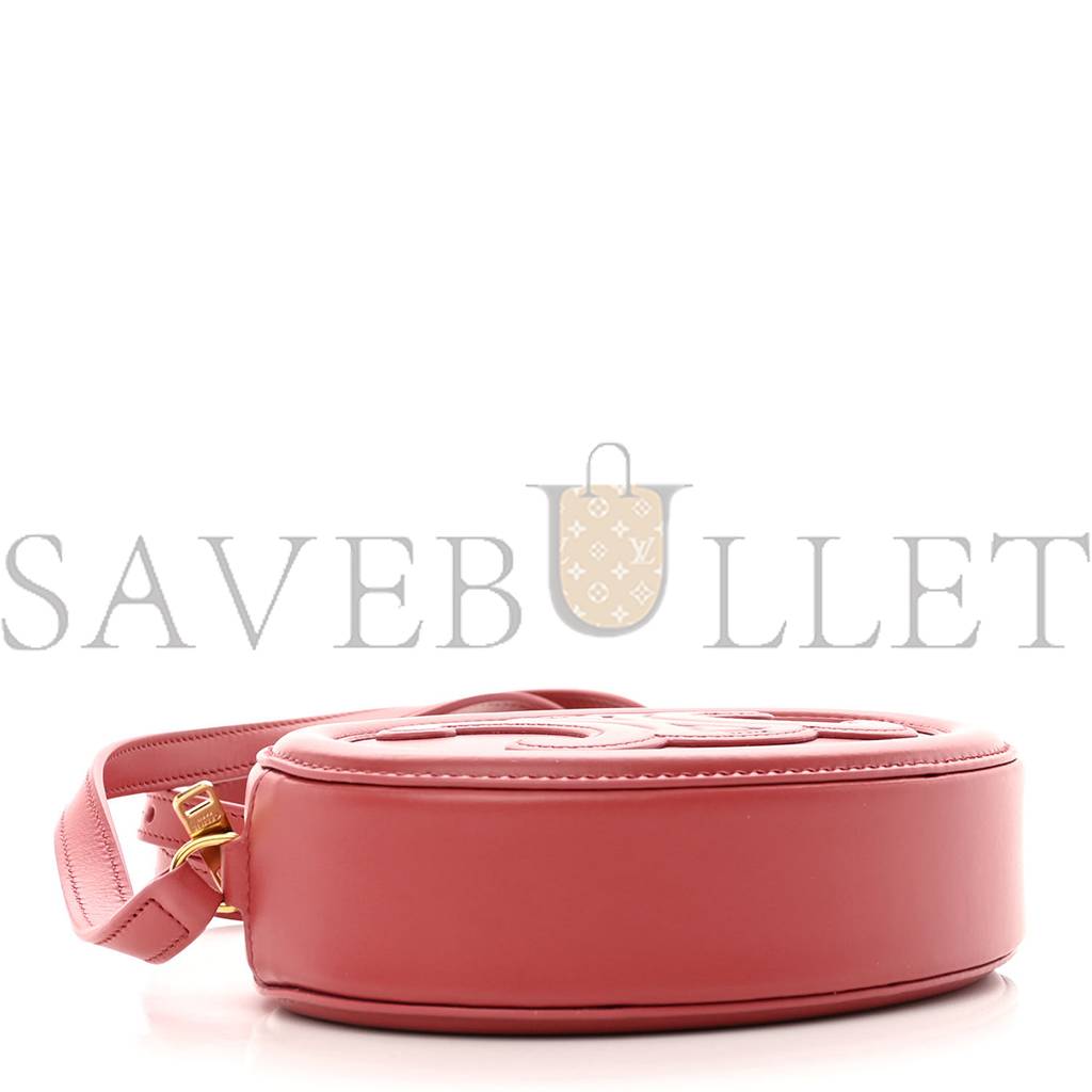 CELINE SMOOTH CALFSKIN CUIR TRIOMPHE OVAL PURSE CROSSBODY LIPSTICK (16*12*8cm)