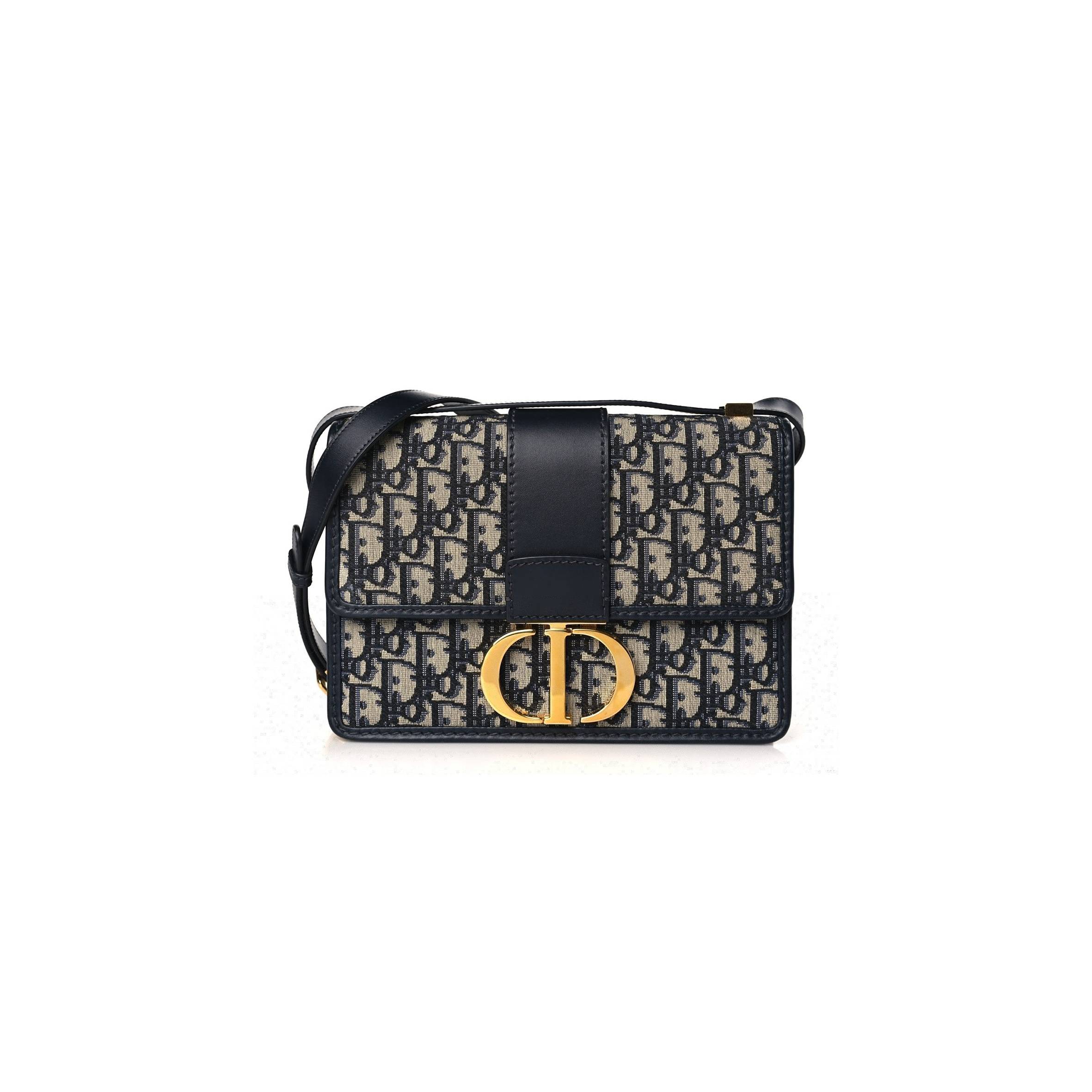 DIOR OBLIQUE 30 MONTAIGNE FLAP BAG BLUE (24*17*7.6cm)